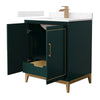 Custom image for Green with Satin Bronze Trim / Carrara Cultured Marble / No Mirror