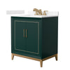 Custom image for Green with Satin Bronze Trim / Carrara Cultured Marble / No Mirror
