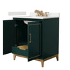 Custom image for Green with Satin Bronze Trim / White Quartz / No Mirror