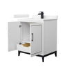 Custom image for White with Matte Black Trim / Carrara Cultured Marble / No Mirror