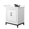 Custom image for White with Matte Black Trim / Carrara Cultured Marble / No Mirror