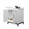 Custom image for White with Matte Black Trim / White Cultured Marble / No Mirror