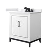 Custom image for White with Matte Black Trim / White Cultured Marble / No Mirror