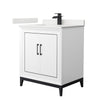 Custom image for White with Matte Black Trim / White Quartz / No Mirror