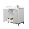 Custom image for White with Brushed Nickel Trim / Carrara Cultured Marble / No Mirror