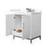 Custom image for White with Brushed Nickel Trim / Carrara Cultured Marble / No Mirror
