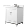 Custom image for White with Brushed Nickel Trim / Carrara Cultured Marble / No Mirror