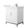 Custom image for White with Brushed Nickel Trim / White Cultured Marble / No Mirror