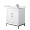Custom image for White with Brushed Nickel Trim / White Quartz / No Mirror