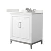 Custom image for White with Brushed Nickel Trim / White Quartz / No Mirror