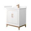 Custom image for White with Satin Bronze Trim / Carrara Cultured Marble / No Mirror