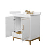 Custom image for White with Satin Bronze Trim / White Cultured Marble / No Mirror