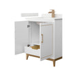 Custom image for White with Satin Bronze Trim / White Quartz / No Mirror