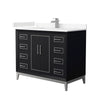 Custom image for Black with Brushed Nickel Trim / Carrara Cultured Marble / No Mirror
