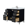 Custom image for Black with Brushed Nickel Trim / White Carrara Marble / No Mirror