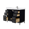 Custom image for Black with Brushed Nickel Trim / White Cultured Marble / No Mirror