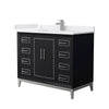 Custom image for Black with Brushed Nickel Trim / White Cultured Marble / No Mirror