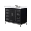 Custom image for Black with Brushed Nickel Trim / White Cultured Marble / No Mirror