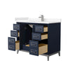 Custom image for Dark Blue with Brushed Nickel Trim / Carrara Cultured Marble / No Mirror