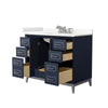 Custom image for Dark Blue with Brushed Nickel Trim / Giotto Quartz / No Mirror