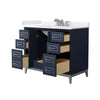 Custom image for Dark Blue with Brushed Nickel Trim / White Cultured Marble / No Mirror