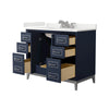 Custom image for Dark Blue with Brushed Nickel Trim / White Quartz / No Mirror