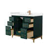 Custom image for Green with Satin Bronze Trim / Carrara Cultured Marble / No Mirror