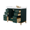 Custom image for Green with Satin Bronze Trim / White Cultured Marble / No Mirror