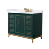 Custom image for Green with Satin Bronze Trim / White Cultured Marble / No Mirror