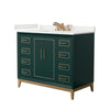 Custom image for Green with Satin Bronze Trim / White Quartz / No Mirror