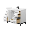 Custom image for White with Matte Black Trim / Carrara Cultured Marble / No Mirror