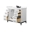 Custom image for White with Matte Black Trim / Carrara Cultured Marble / No Mirror
