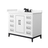 Custom image for White with Matte Black Trim / Carrara Cultured Marble / No Mirror