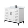 Custom image for White with Matte Black Trim / White Carrara Marble / No Mirror