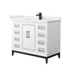 Custom image for White with Matte Black Trim / White Cultured Marble / No Mirror