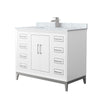 Custom image for White with Brushed Nickel Trim / White Carrara Marble / No Mirror