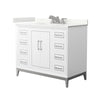 Custom image for White with Brushed Nickel Trim / Giotto Quartz / No Mirror