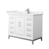 Custom image for White with Brushed Nickel Trim / White Cultured Marble / No Mirror