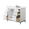 Custom image for White with Brushed Nickel Trim / White Cultured Marble / No Mirror