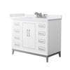 Custom image for White with Brushed Nickel Trim / White Cultured Marble / No Mirror