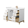 Custom image for White with Satin Bronze Trim / Carrara Cultured Marble / No Mirror