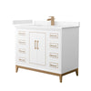 Custom image for White with Satin Bronze Trim / Carrara Cultured Marble / No Mirror