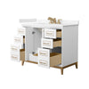 Custom image for White with Satin Bronze Trim / Carrara Cultured Marble / No Mirror