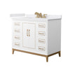 Custom image for White with Satin Bronze Trim / White Cultured Marble / No Mirror
