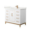 Custom image for White with Satin Bronze Trim / White Quartz / No Mirror