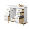 Custom image for White with Satin Bronze Trim / White Quartz / No Mirror