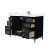 Custom image for Black with Brushed Nickel Trim / Carrara Cultured Marble / No Mirror