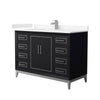 Custom image for Black with Brushed Nickel Trim / Carrara Cultured Marble / No Mirror