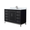 Custom image for Black with Brushed Nickel Trim / White Carrara Marble / No Mirror