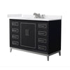 Custom image for Black with Brushed Nickel Trim / White Cultured Marble / No Mirror